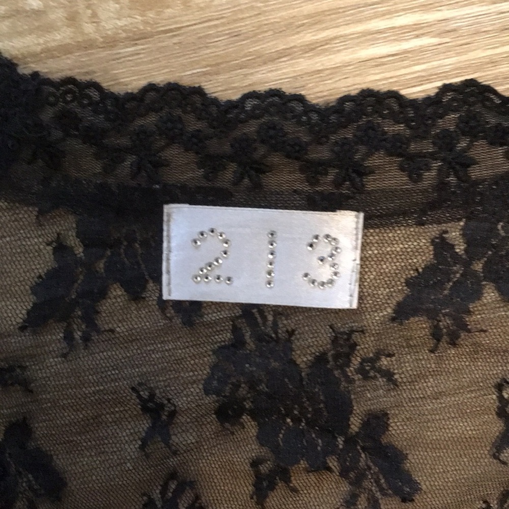 213  Black Lace Vest/ top - Picture 3 of 7